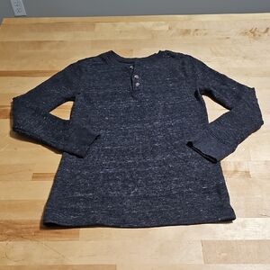 3 for $10 🩶 Boys Gray Waffle Knit Long Sleeve Henley Size 7 EUC